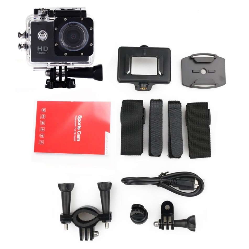 2" Full HD Action Sport Camera - Waterproof, LCD Screen, Photo, Video & Accessories