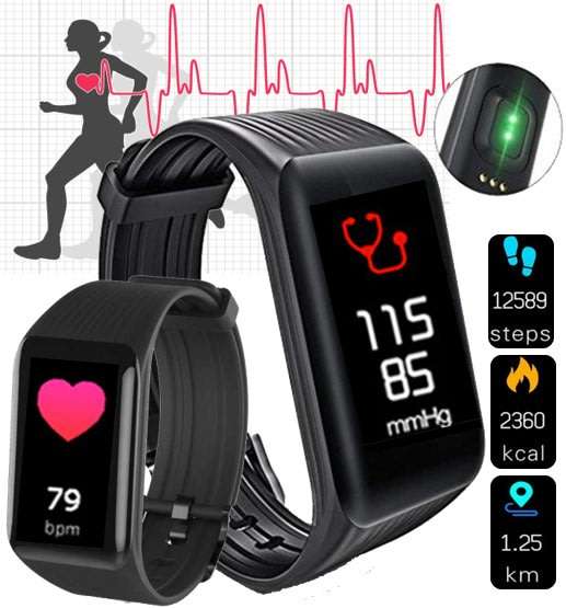 Bluetooth Fitness Tracker Smart Watch - Monitor Heart Rate, Blood Pressure, Blood Oxygen, Pedometer