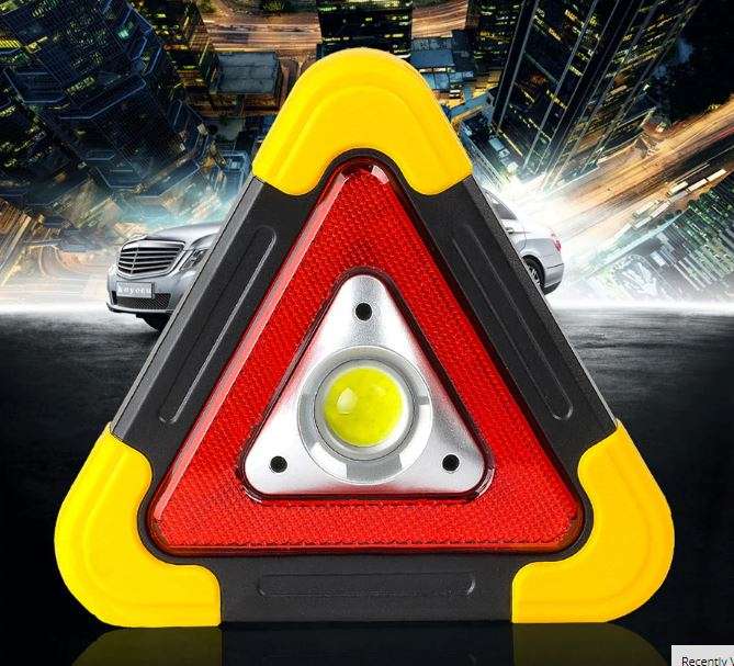 10W Multi-Functional Triangle SOLAR Powered COB LED Work & Emergency Warning Light & Power Bank