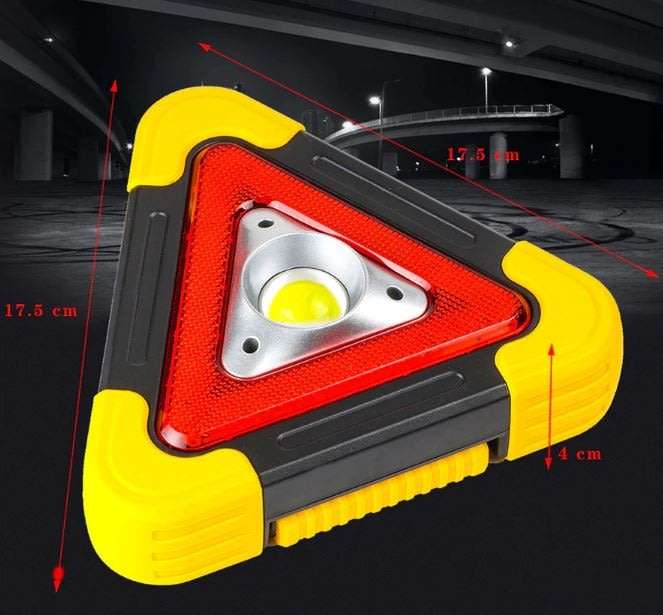 10W Multi-Functional Triangle SOLAR Powered COB LED Work & Emergency Warning Light & Power Bank