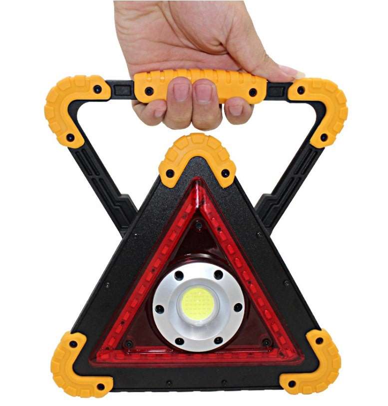 10W Multi-Functional Triangle SOLAR Powered COB LED Work & Emergency Warning Light & Power Bank