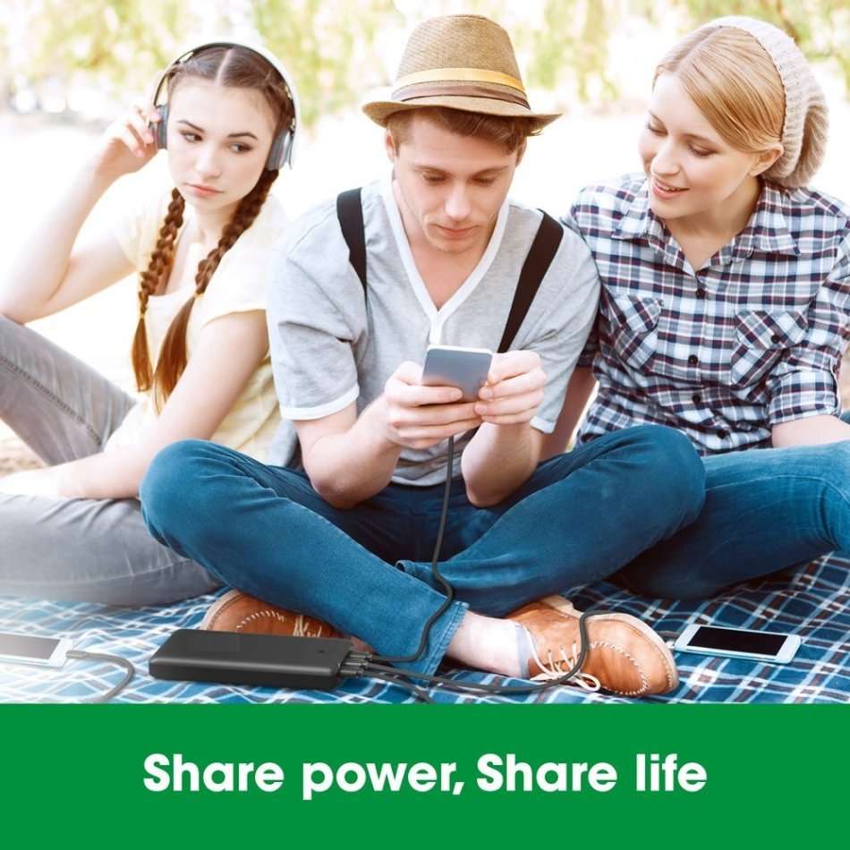 Fast Charge, 16800mAh Power Bank - Charge 2 Devices Simultaneously