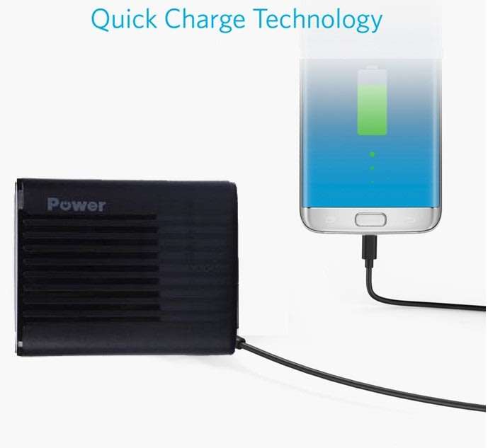 Fast Charge, 16800mAh Power Bank - Charge 2 Devices Simultaneously