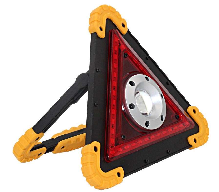 Multi-Functional Triangle SOLAR Powered COB LED Work & Emergency Warning Light & Power Bank