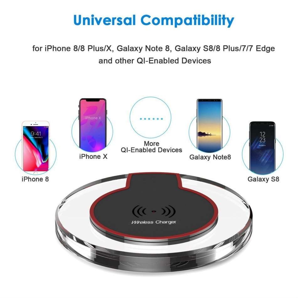 Wireless Charger for all QI Compliant Phones & Devices with USB Port