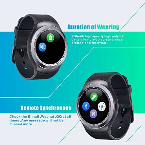 Professional Smart Watch Phone, Bluetooth, Sleep Monitor, Pedometer, Support SIM & SD Card etc.
