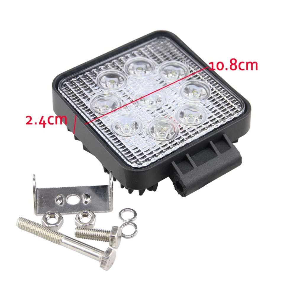 4" 27W Waterproof LED Pure White 6000K Flood Spot Beam Light - Incredibly Bright