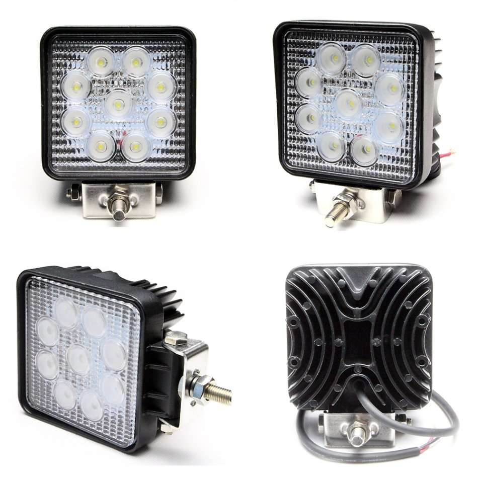 4" 27W Waterproof LED Pure White 6000K Flood Spot Beam Light - Incredibly Bright