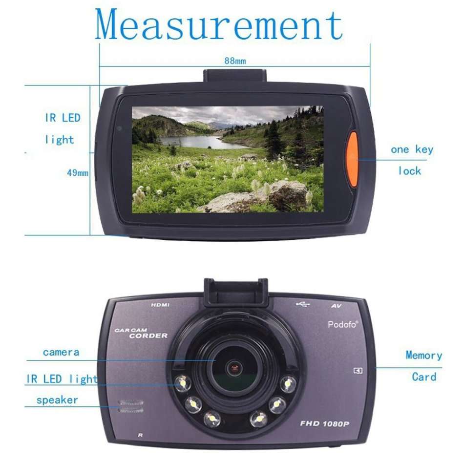 HD 1080P DVR Camera & Camcorder For Vehicle, Motion Detection, G-Sensor, Night Vision