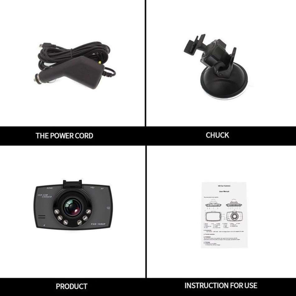 HD 1080P DVR Camera & Camcorder For Vehicle, Motion Detection, G-Sensor, Night Vision