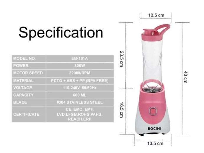 Blender with High Speed Motor & Double Blade Set for Crushed Ice, Ice Cream, Smoothies and lots more