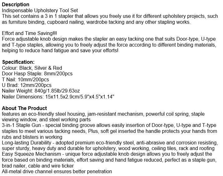 Heavy Duty Staple Gun Kit in a Handy Carry Case