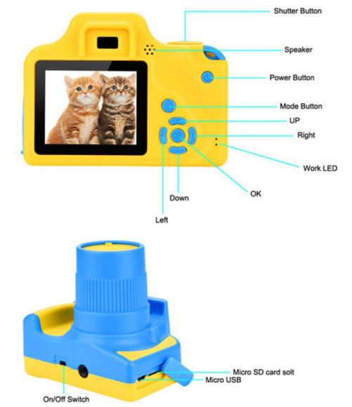 2" Kids Digital Camera  Take photos, Record Videos, Play Pre-loaded Games and much more