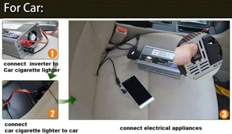 500 WATT Power Inverter - Convert 12V DC to 220V AC (500W Continious Power & 1000W Peak Power)