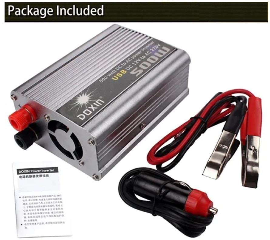 500 WATT Power Inverter - Convert 12V DC to 220V AC (500W Continious Power & 1000W Peak Power)
