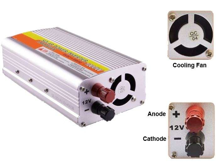 Solar Power Inverter - Convert 12V DC to 220V AC (1000W Continious Power & 2000W Peak Power)