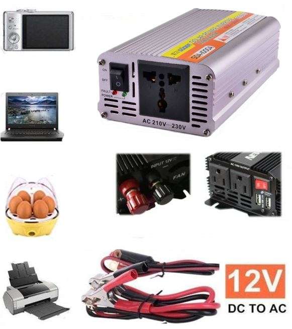 Solar Power Inverter - Convert 12V DC to 220V AC (1000W Continious Power & 2000W Peak Power)