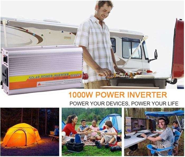 Solar Power Inverter - Convert 12V DC to 220V AC (1000W Continious Power & 2000W Peak Power)