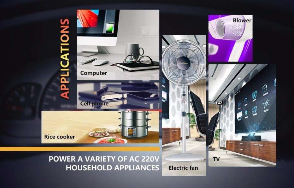 Solar Power Inverter - Convert 12V DC to 220V AC (1000W Continious Power & 2000W Peak Power)