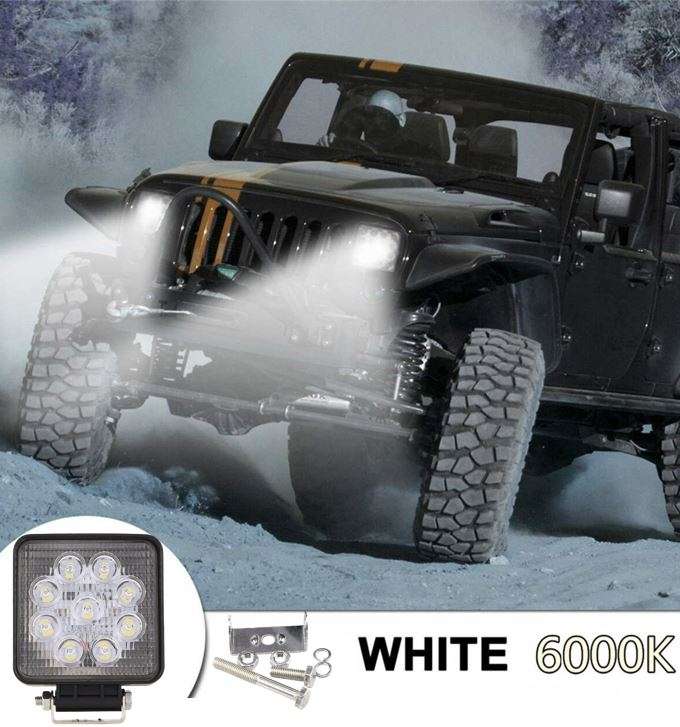 27W Waterproof 2500 Lumens Pure White 6000K LED Work Flood Spot Light