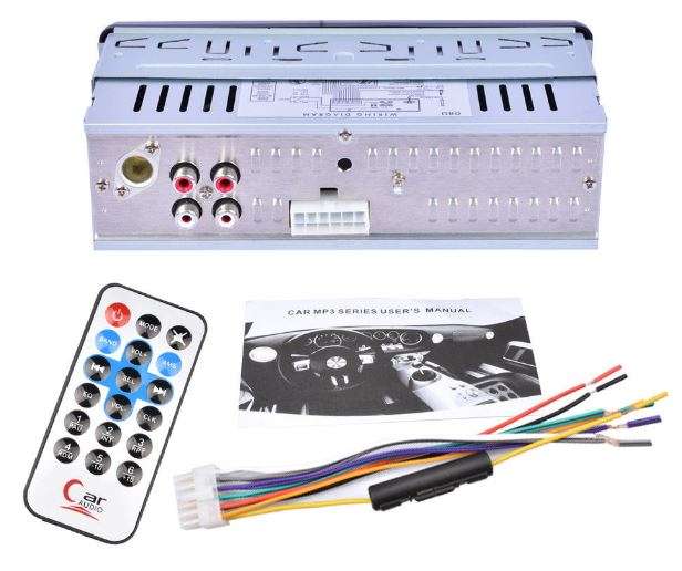 LED Car Radio & Remote - MP 3, FM Stereo, Supports USB, SD Card, AUX, 5V Charging, etc.