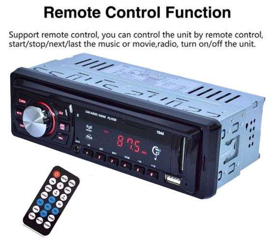 LED Car Radio & Remote - MP 3, FM Stereo, Supports USB, SD Card, AUX, 5V Charging, etc.