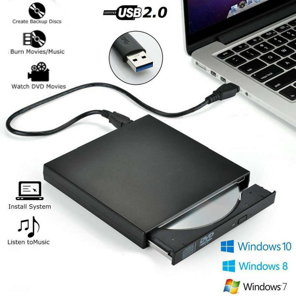 USB 2.0 Portable Slim External DVD/CD-RW