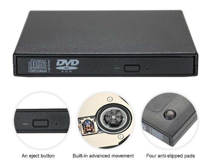 USB 2.0 Portable Slim External DVD/CD-RW