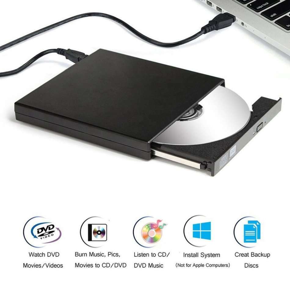 USB 2.0 Portable Slim External DVD/CD-RW