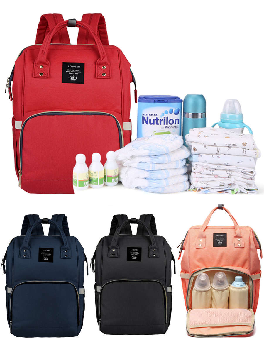 Large Capacity Baby Backpack Bag with insulated bottle pockets