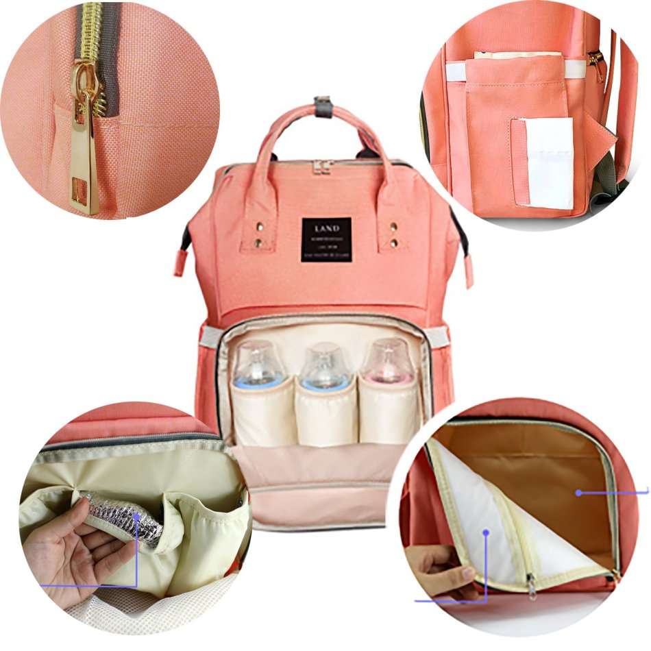 Large Capacity Baby Backpack Bag with insulated bottle pockets