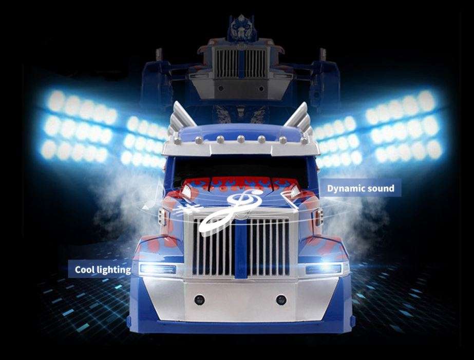 LARGE 2.4Ghz R/C Optimus Prime Transformer Robot Truck, Xenon lights, 360° turn, one-key deformation