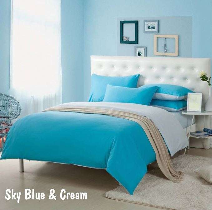 Brand New 100% Cotton 3 Piece Duvet Sets for ¾ Bed in Different Plain Colours