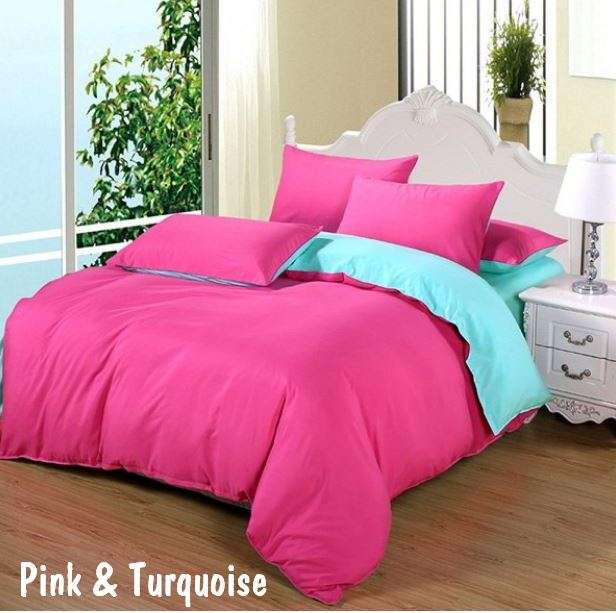 Brand New 100% Cotton 3 Piece Duvet Sets for ¾ Bed in Different Plain Colours