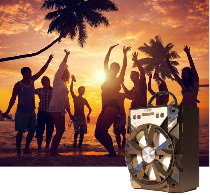 Bluetooth Multimedia X-Bass Speaker with FM Radio - Support USB/TF/AUX/MIC/LED Display