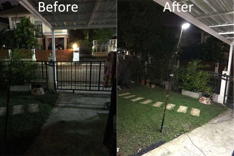 500Watt, 5m, 12V Telescopic Fishing Rod LED Light with Remote & Accessories