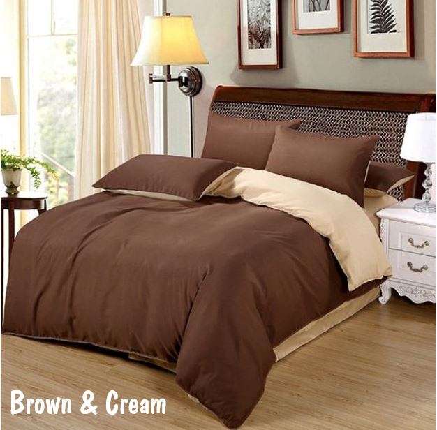 Brand New 100% Cotton 3 Piece Duvet Sets for ¾ Bed in Different Plain Colours