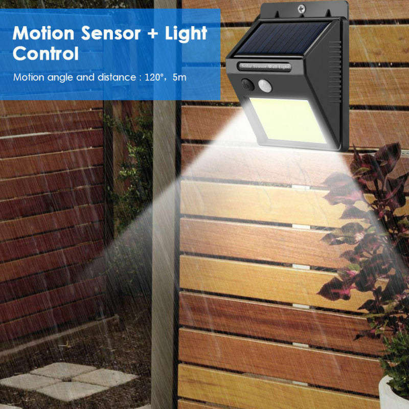 48 LED Solar Power Wall Light, PIR Motion Sensor, Waterproof, Night Sensor & Eco-friendly