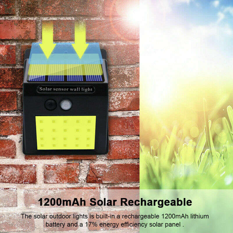 48 LED Solar Power Wall Light, PIR Motion Sensor, Waterproof, Night Sensor & Eco-friendly