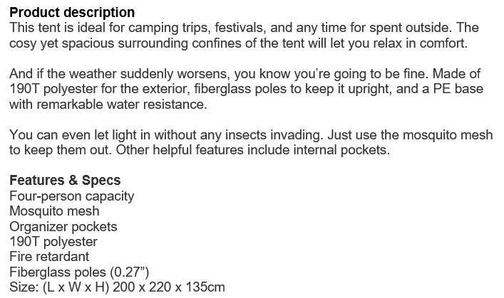 3-4-Man Tent in Zipper Bag - Lightweight & Easy to Install