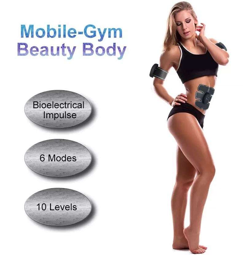 Home Gym - Wireless Electronic EMS 6 Pack Abs Muscle Simulator Kit with 5 modes