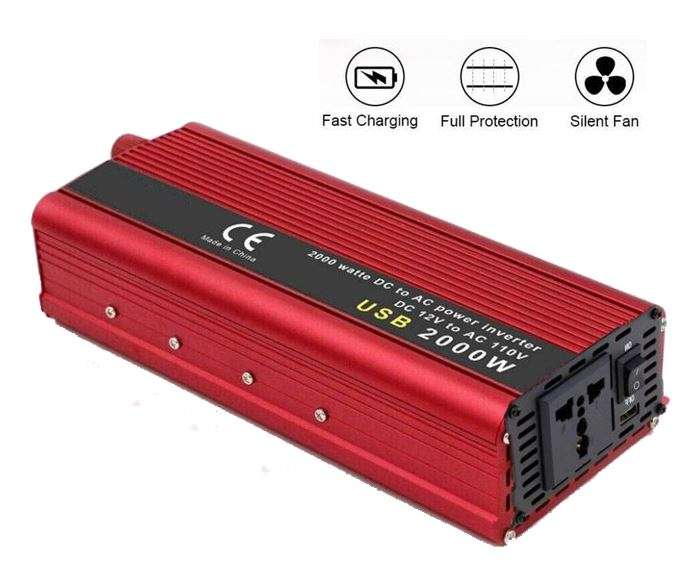 2000W Solar Power Inverter - Convert 12V DC to 220V AC (2000W Continious Power & 4000W Peak Power)