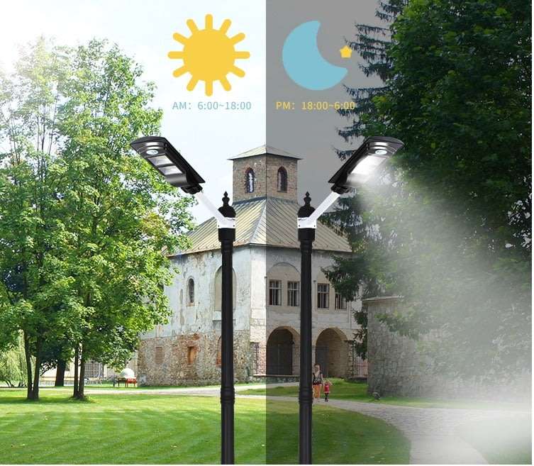60 Watt LED SOLAR Street Light, PIR, Motion Sensor, Waterproof with 3 Lighting Modes
