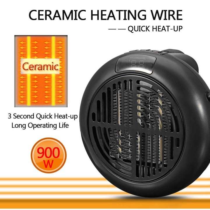 Mini Electric Wonder Heater Pro  900W, Adjustable Temperature, Digital LED Display, Rotates 180°