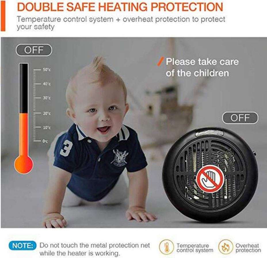 Mini Electric Wonder Heater Pro  900W, Adjustable Temperature, Digital LED Display, Rotates 180°