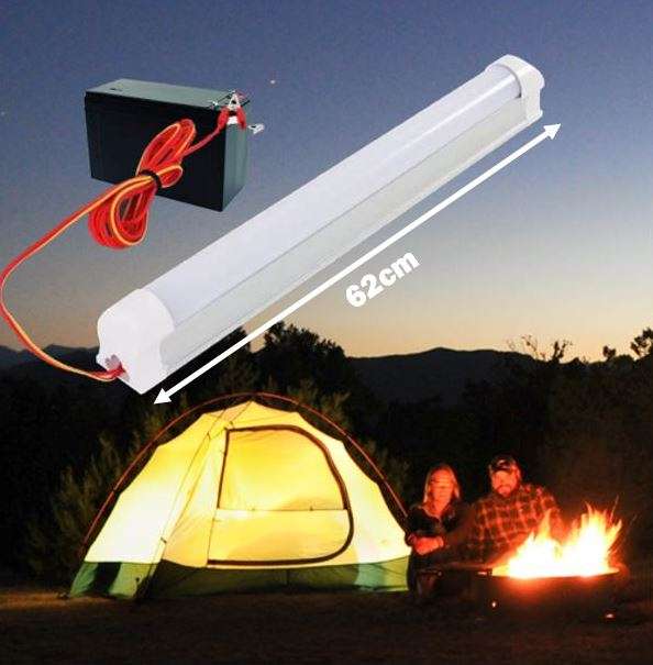 12V DC High Power Frosted LED Tube Light with Alligator Clamps