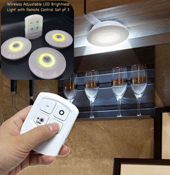 4 Piece Remote Control Multi-function LED Light Set with Dimmer Control & Timer