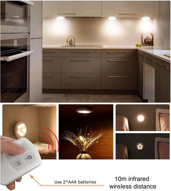 3 Piece Wireless, Adjustable, Multi-fnctional COB LED Light Set with Remote, Dimmer Control & Timer