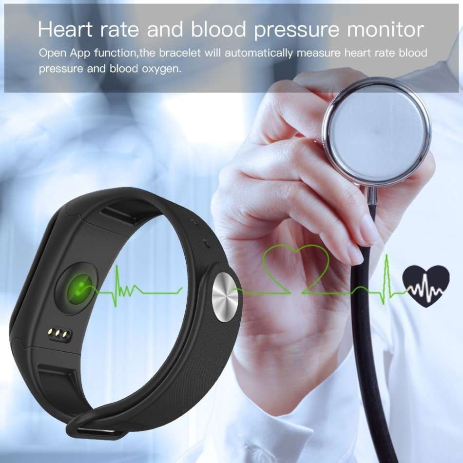 Bluetooth Fitness Tracker - Monitor Heart Rate, Blood Pressure, Blood Oxygen, Calories, Distance