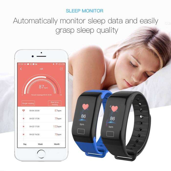 Bluetooth Fitness Tracker - Monitor Heart Rate, Blood Pressure, Blood Oxygen, Calories, Distance